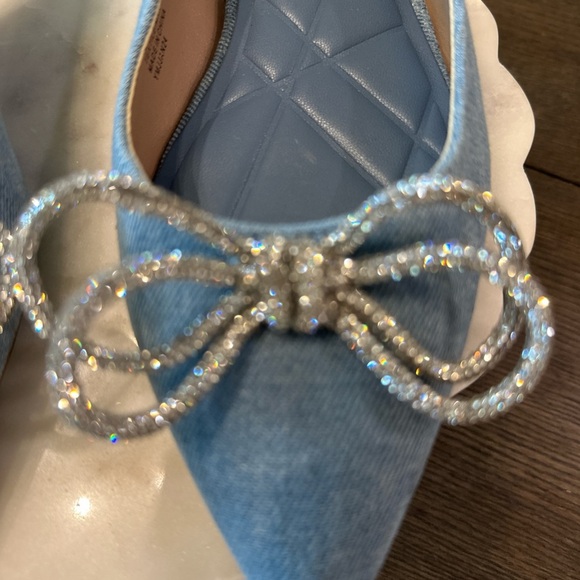 BCBGeneration Blue Flats with Bow Detail - Picture 2 of 4
